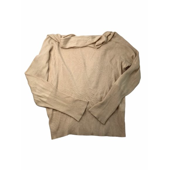 BCBG Max Azria Sweater Cowl Shawl Neck Draped. Tan - Picture 3 of 8
